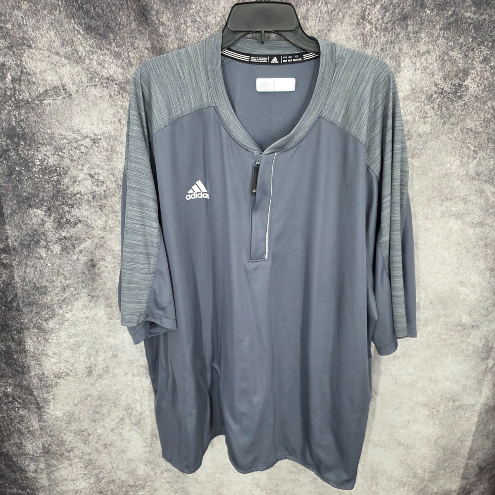 Adidas Fielder's Choice 2.0 Cage Batting Jacket Mens 4XLT 1/4 Zip Short Sleeve - Picture 1 of 8